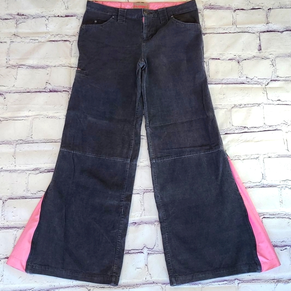 Buggirl Corduroy Pants Expand Pink Nylon Y2K OG